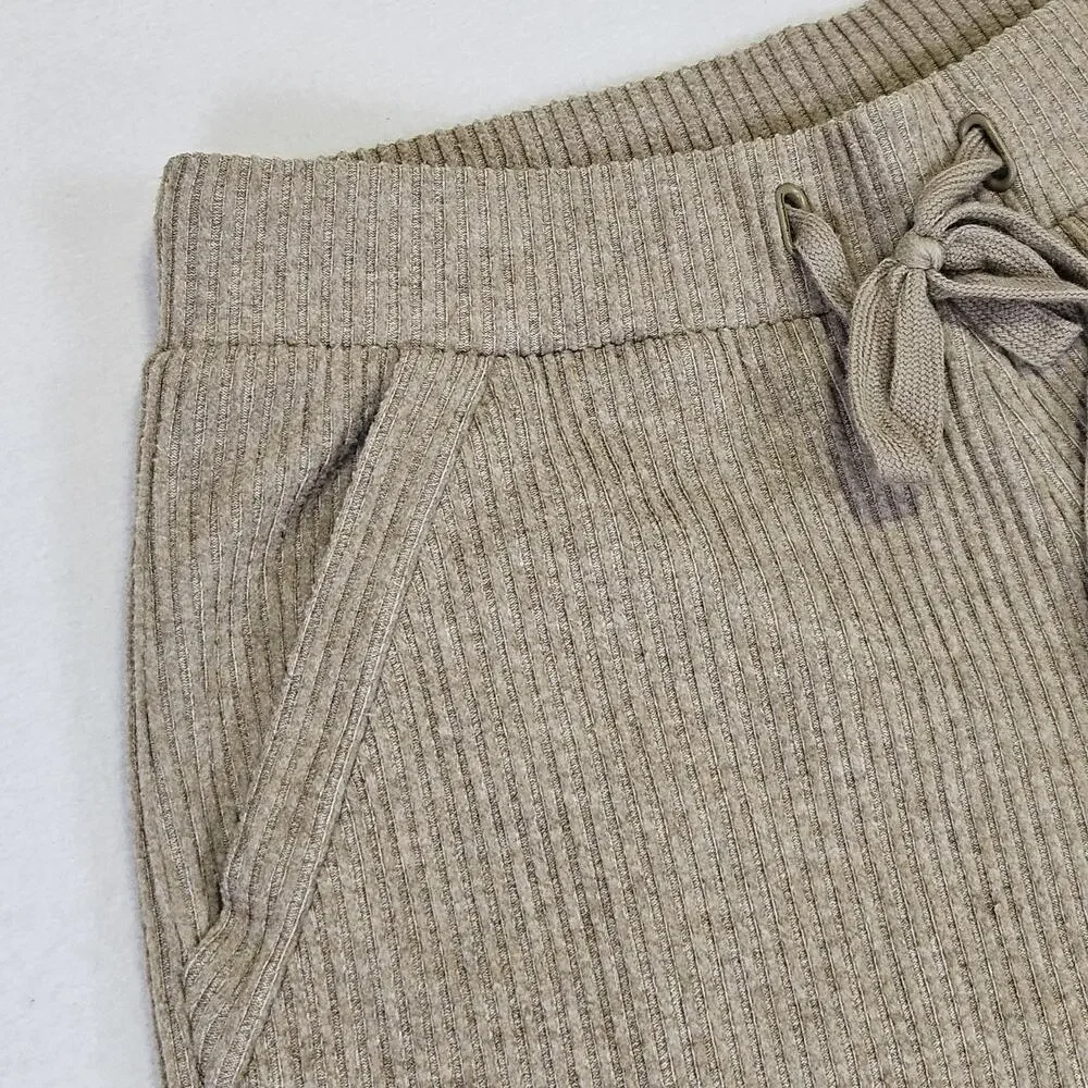 Alo Yoga Muse Sweatpants Women XS Ribbed Gravel Heather W5784R Athleisure Jogger